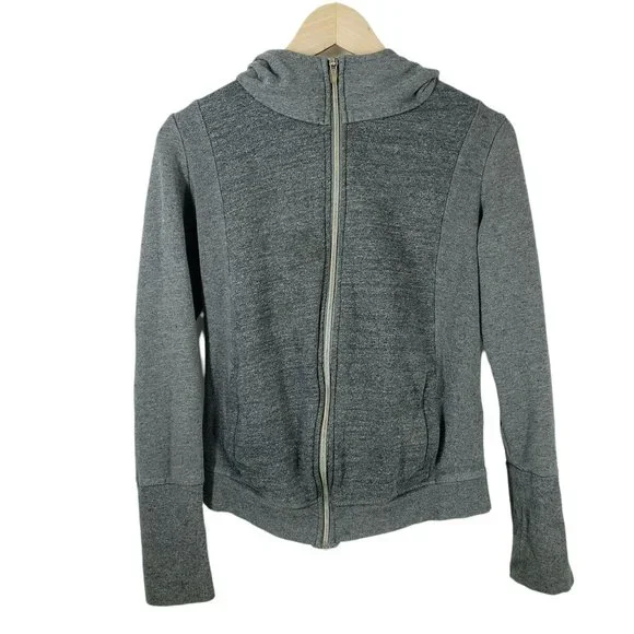 Alo Yoga Gray Mock Neck Zip Up Hoodie Women's Size Small Gray - Picture 7 of 7
